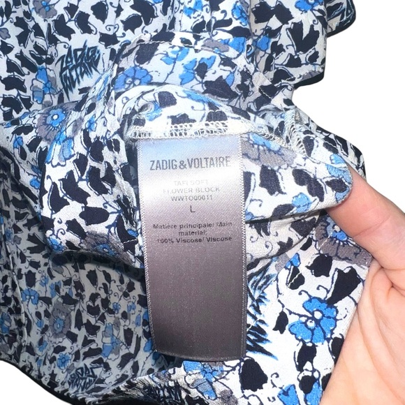 Zadig & Voltaire‎ Tafi Soft Flower Block Shirt Large - Picture 5 of 8